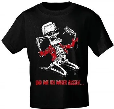 Produktbild von T-Shirt uni mit Print - Und wie ich wieder.... - von ROCK YOU MUSIC SHIRTS - 10783 schwarz - Gr. S-XXL Größe - XL