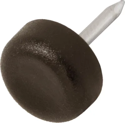Produktbild von Adsamm® | 32 x Kunststoffgleiter mit Nagel | Ø 13 mm | Braun | rund | Möbelgleiter mit Stift in von Adsamm®