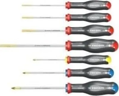 Produktbild von Schraubendrehersatz, 7-teilig, FACOM PROTWIST AT.7PB, Schlitz, Phillips, Pozidriv