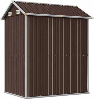 Obrázek produktu pro vidaXL Zahradní přístřešek hnědý 192x152,5x237 cm Pozinkovaná ocel