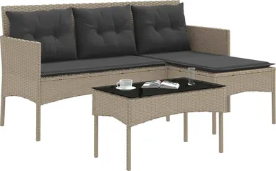 Image de vidaXL Ensemble canapé de jardin avec coussins 2 pièces en polyrotin
