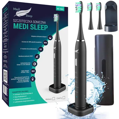 Zdjęcie produktu dla Szczoteczka Soniczna Do Zębów + Etui + Uchwyt + 37 Tys. Drgań Medi Sleep