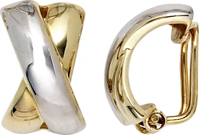 Produktbild von Ohrclips Clips Ohrringe Ohrschmuck X Form 333 Gold Gelbgold Damen