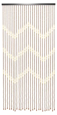 Obrázok produktu pre Záves z drevených korálok – záves na dvere – 90 x 175 cm – 27 radov – bambus a drevo – leštený – retro štýl – drevené farby