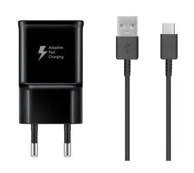 Imagen del producto de Samsung, Cargador de pared USB-A de 15W de Samsung con cable USB-C a USB-A de 1 metro, color negro