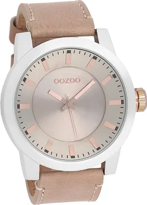 Produktbild von Oozoo Leder Damen Uhr matt Analog Quarzuhr Armband rosa Timepieces D2UOC6117A