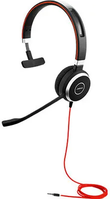 Zdjęcie produktu dla Jabra Evolve 40, Przewodowa, Biuro/centrum telefoniczne, Zestaw słuchawkowy, Czarny, Czerwony, Srebrny