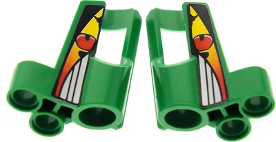 Produktbild von 2xLego Technic Panele Verkleidung 5/6 grün Sticker Seite A/B 32527pb01 32528pb01