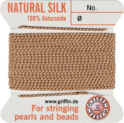 Obrázok produktu pre Griffin BeadCord prírodný zlateľ 1 ihla 2m veľkosť 12