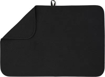 Obrázek produktu pro Podložka na mytí nádobí, 61 x 43 cm, odkapávací podložka z mikrovlákna, superabsorpční, odkapávací podložka na hrnky a nádobí, odkapávací podložka, multifunkční protiskluzová podložka do kuchyně - černá - 45 x 60 cm