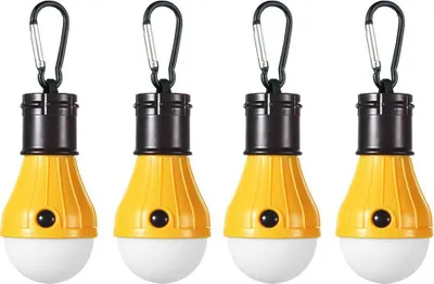 Produktbild von Zeltlampe, tragbare LED-Zeltleuchte, 4er-Pack, Clip-Haken, Hurrikan-Notbeleuchtung,yellow