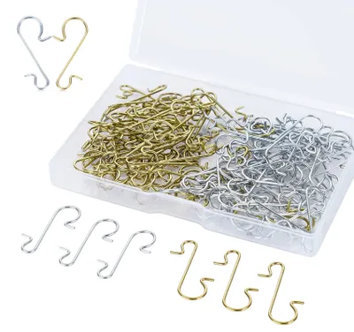 Weihnachtsbaumhaken S-förmig 120 Stück Gold & Silber mit Box