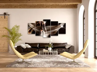 Produktbild von Akustikbild Abstrakt Frau 200x100 cm Bilder Akustikschaum Hochleistungsschallabsorber Schallschutz Leinwand 5 tlg Wandbild Raumakustik Schalldämmung a-A-0249-b-m