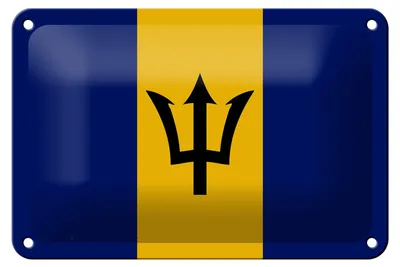 Produktbild von Blechschild Flagge Barbados 18x12cm Flag of Barbados