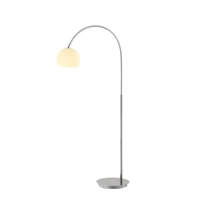 Produktbild von Lindby Bogenlampe Cynthia, nickelfarben, Glas, 140 cm, E27