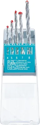 Obrázek produktu pro KRAFTMANN 50805 Sada vrtáků do zdiva 4-8 mm, 5 ks.