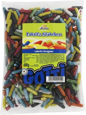 Produktbild von Rexim Lakritz Stäbchen, Dragees, 600 g