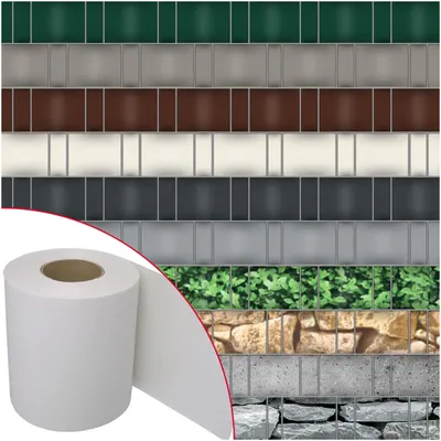 Produktbild von NOOR Sichtschutzstreifen PVC BLICKDICHT 19 cm x 35 m Weiß - 630 g/m² - für Doppelstabmattenzaun - inkl. 28 Klemmschienen, KI-generiertes Bild