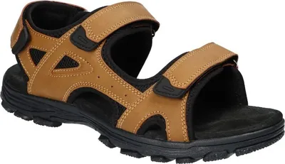 Produktbild von AMERICAN CLUB HL160 Solide Herrensandalen, Innensohle aus echtem Leder, Sandalen mit Klettverschluss, Kamel 43