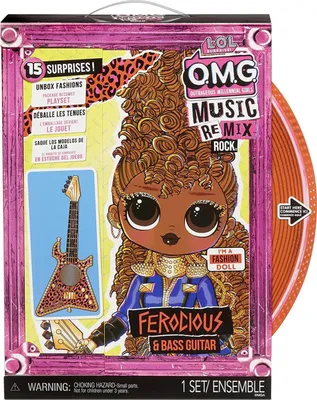 Zdjęcie produktu dla MGA LOL Surprise! OMG ReMix Rock Big sis Ferocious z gitarą basową