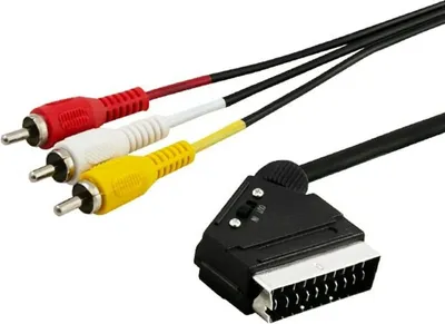 Obrázok produktu pre Savio CL-133, 2 m, SCART (21-pin), 3 x RCA, Samec, Samec, nikel