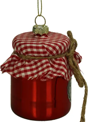 Produktbild von Christbaumschmuck Glas 9,5cm Marmelade Figur Rot