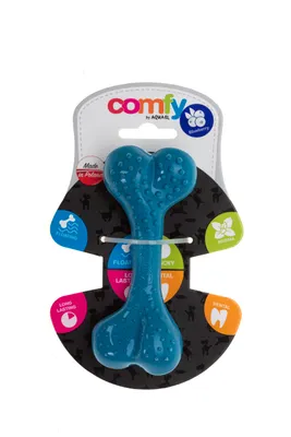 Produktbild von Comfy Dental Bone Hundespielzeug | Zahnpflege & Massage | Blaubeerduft | TPE | 12,5 cm | Für alle Hundegrößen