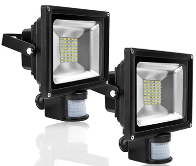 Produktbild von Greenmigo 2X 50W LED Strahler Fluter+Bewegungsmelder Warmweiß Warmweiss Objektbeleuchtung Wandstrahler Flutlicht Außenstrahler Gartenlampe IP65 85V-265V