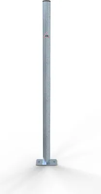 Produktbild von Schake Absperrpfosten aus Stahlrohr verzinkt Ø42x2,5mm mit Kunststoffkappe 900mm Überflur für Dübelbefestigung ohne Ösen