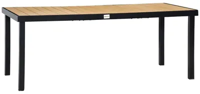 Obrázok produktu pre Vonkajší jedálenský stôl pre 8 osôb | Farba: prírodná + čierna | Rozmery: 90 x 190 x 74 cm