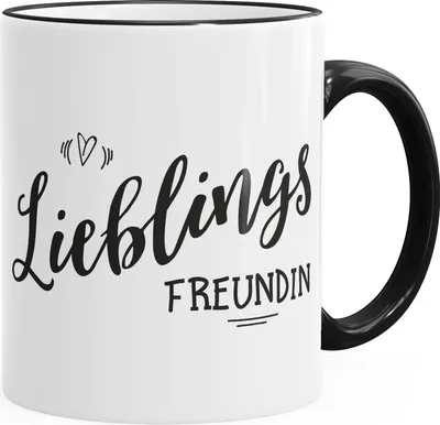 Produktbild von Geschenk-Tasse Lieblingsfreundin Kaffee-Tasse Freundschaft Partner Freundin MoonWorks® schwarz unisize