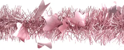 Produktbild von Weihnachtsgirlande Lametta mit großen Sternen 9cm x 2m hellrosa matt