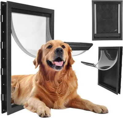 Produktbild von Famanu Haustierklappe mit magnetischer Schließung für mittelgroße und große Hunde - Einfach zu installieren