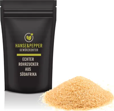 Produktbild von 1kg Echter Rohrzucker aus Südafrika unraffiniert Brauner Zucker natürlich vom Hanse&Pepper Gewürzkontor - Gourmet Serie