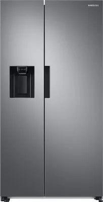 Produktbild von Samsung RS6JA8511S9/EG Freistehende Side-by-Side Kombi, 2 TÃ1/4ren, Metalldekor, 409 l Nutzinhalt KÃ1/4hlteil, 225 l Nutzinhalt Gefrierteil, 91,2 cm Breite, , 351 kWh/Jahr, 4 Sterne, 36 dB Geräuschemissionen, Inverter-Motor, NoFrost-System, EiswÃ1/4rfelspender, Wasserspender