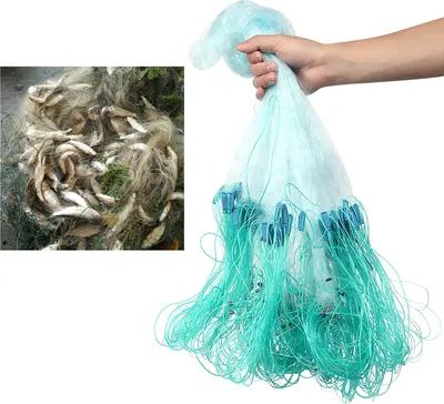 Immagine prodotto di 50 m di lunghezza, 1,5 m di altezza, 3 strati, rete da pesca pesante con galleggiante, accessori da pesca