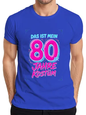 Imagen del producto de Camiseta para hombre, estilo retro de los años 80, ideal para fiestas temáticas de neón, regalo de cumpleaños, diseño divertido, color azul, talla M