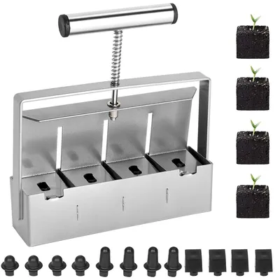 Produktbild von Pflanzzubehör, Handgeführter Bodenblocker 5 x 5 cm zur Herstellung von Anzuchtblöcken für Samen, für Gartenerde und Blumenerde für Freilandpflanzen