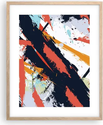 Produktbild von Gerahmtes Poster - Rahmen in heller Eiche - Abstraktion Graffiti Modern - 40x50 cm - Wand Bild - Wanddeko - Wandbilder - Wandposter - Bilderrahmen - Bilder - Kunstdruck - Wandbild - P2NPA40x50-4257