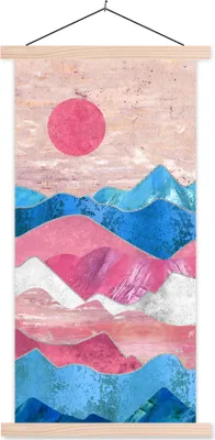 Produktbild von MuchoWow® Textilposter Stolz - Transgender - Marmor 60x120 cm mit holzfarbenen Rahmen - Holz