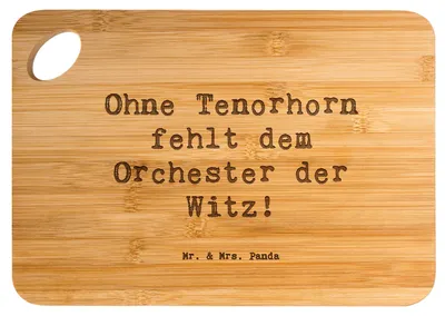 Produktbild von Mr. & Mrs. Panda Frühstücksbrett Spruch Tenorhorn Witz - Transparent - Geschenk, Musik, Instrument, Lernen, Musiker, schneidbrett, Schneidebrett, Brett, Brassband