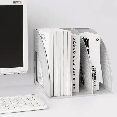 Obrázek produktu pro Organizér na psací stůl Unyqoos® se 3 přihrádkami a vertikálním uskladněním – kompaktní a stabilní úložný prostor pro dokumenty, složky a časopisy