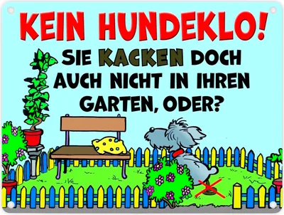 Produktbild von Kein Hundeklo Metallschild in 15x20 cm als Hinweis für den Garten oder das
