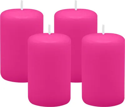 Produktbild von 4er Set Adventskranzkerzen Fuchsia Pink Ø 50 x 80 mm