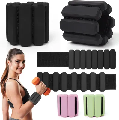 Obrázok produktu pre Nastaviteľné Zápästné Závažia Sada 2, Čierna, pre Fitness, Domáci Tréning, Beh