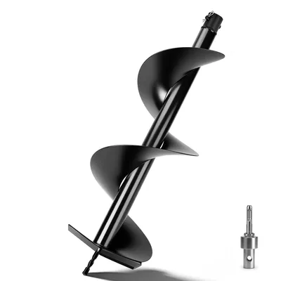Produktbild von L80cm Ø25cm Erdbohrer Pfahlbohrer mit SDS-Plus, Manganstahl Erdlochbohrer, Bodenschnecke für Zaunbau, Pflanzenanbau, Erd- & Fundamentarbeiten