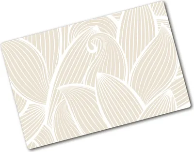 Produktbild von Tulup Glas Herdabdeckplatte - 80x52 cm - Glaskeramikkochfeld-Abdeckung Spritzschutz Glasabdeckplatte - Einteilig - Blumen & Pflanzen - Blätter Muster - Beige