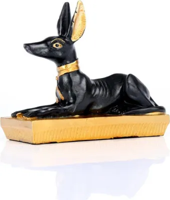 Image de Egypte Figure Noir et Or Anubis égyptien couché