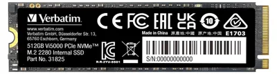 Image de Vi5000 PCIe NVMe M.2 SSD 512GB, Couleur:Noir