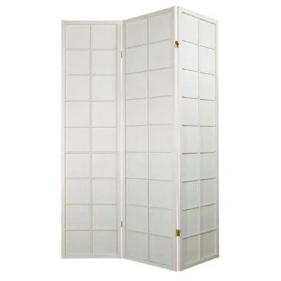 Image de Fine Asianliving Paravent japonais Séparation de pièce Shoji Fine Asianliving Paravent japonais Séparation de pièce L135xH180cm 3-pièces Shoji papier de riz blanc Séparateur de pièce Mur espagnol écran -